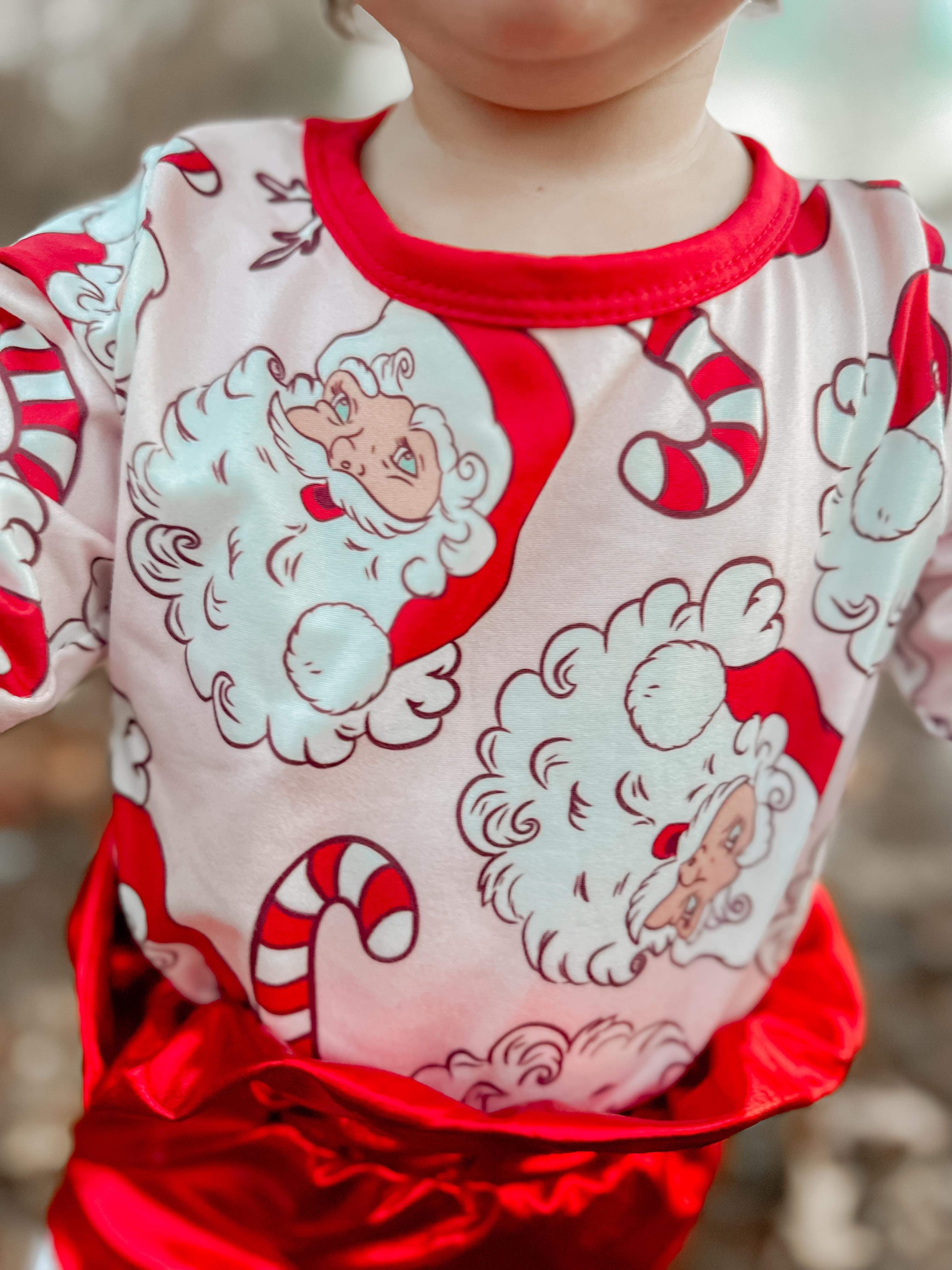 Candy cane Santa romper only