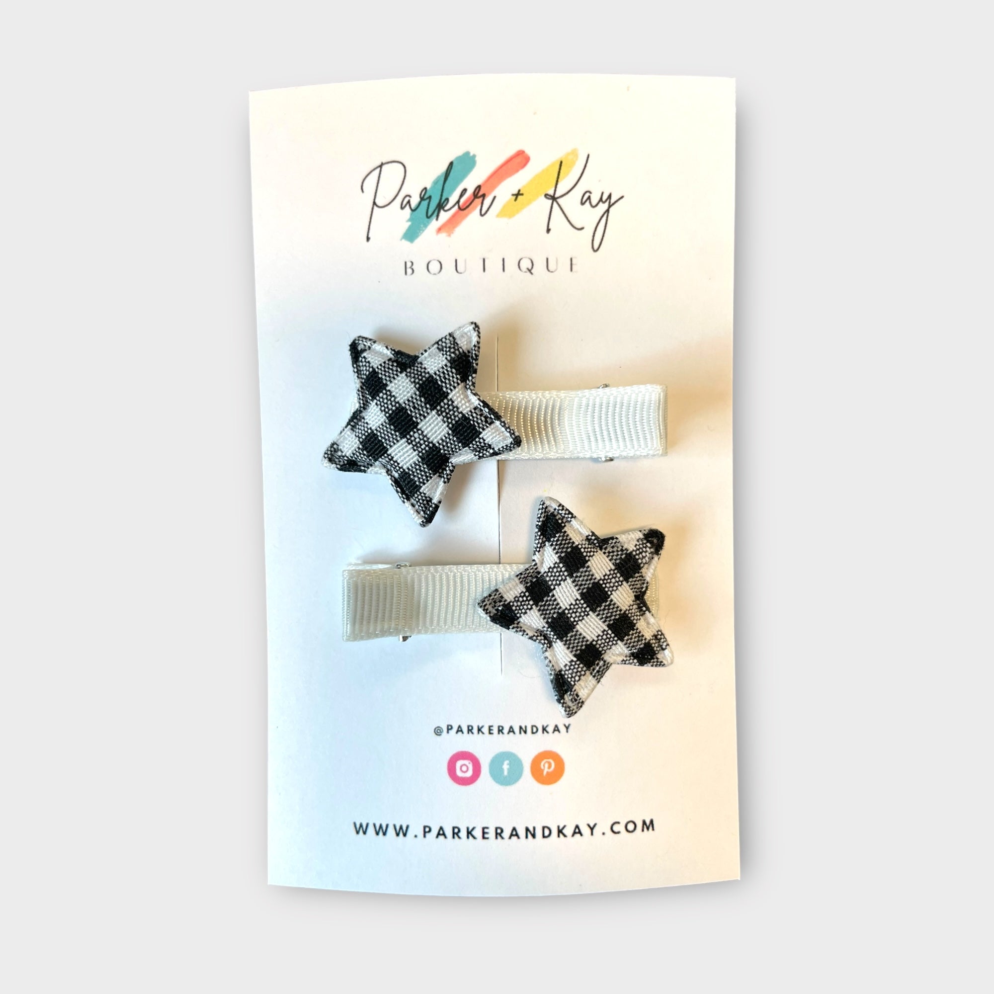 Buffalo Check Stars Hair Clips