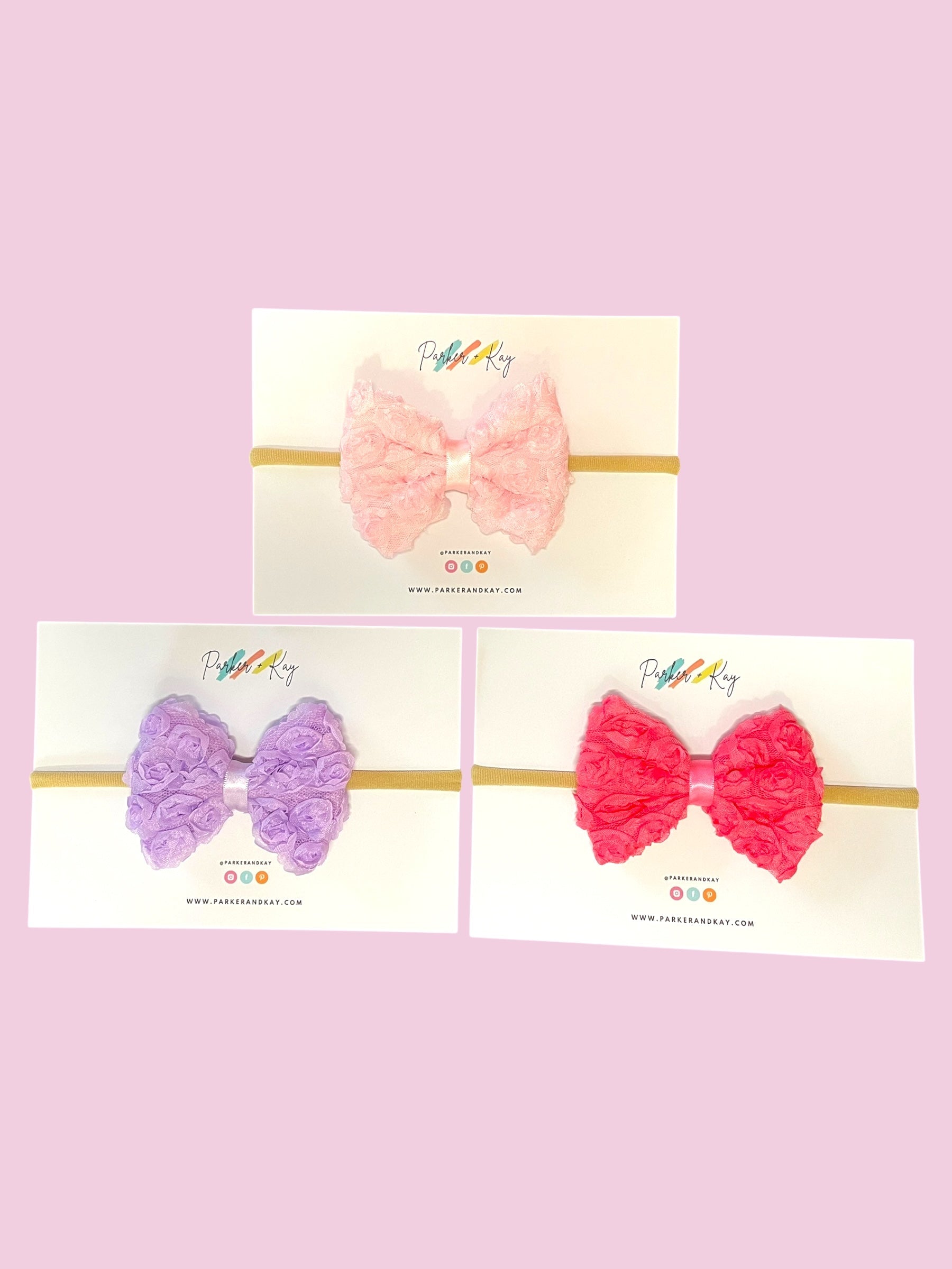 Shabby Rose Baby Headband