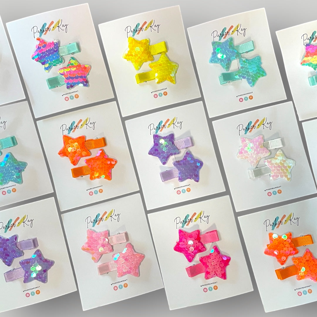 Sequin Star Hair Clips