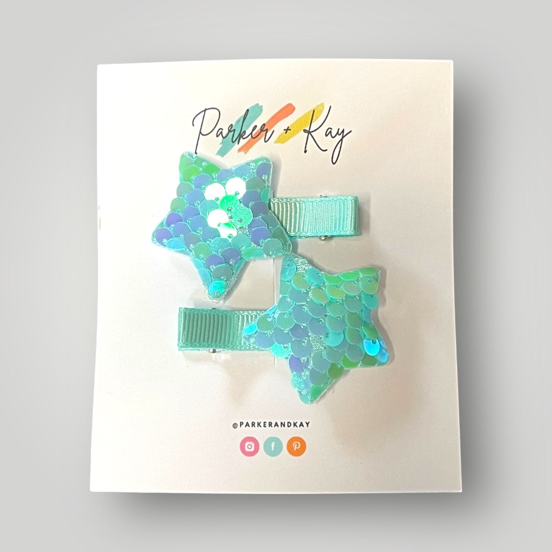 Sequin Star Hair Clips