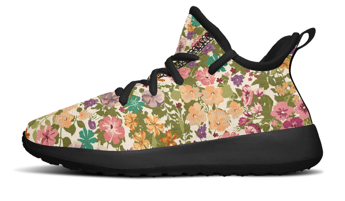 Kids Shoes Sneakers Mixed Flowers Pattern-2
