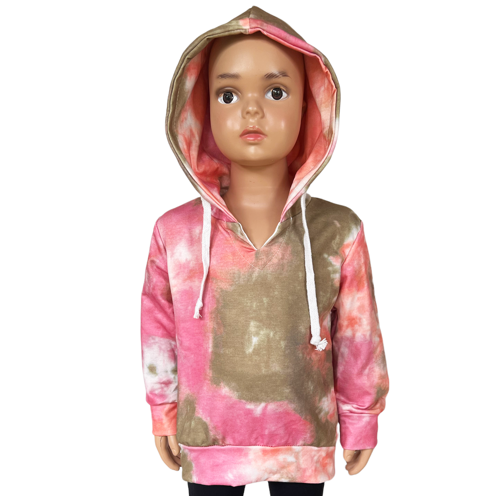 Girls Boutique Pink Green Tie Dye Hoodie Sweatshirt Top