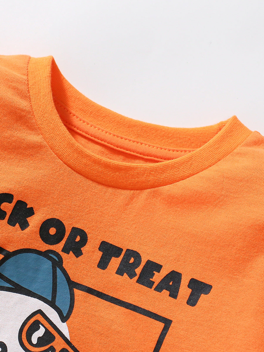 Arrival Autumn Kids’ Long Sleeves Little Ghost Pattern T-Shirt In European And American Style For Summer-3