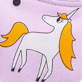 Baby Girl Unicorn Pattern Long Sleeves Style Dress In Autumn Wearing Outfits-3