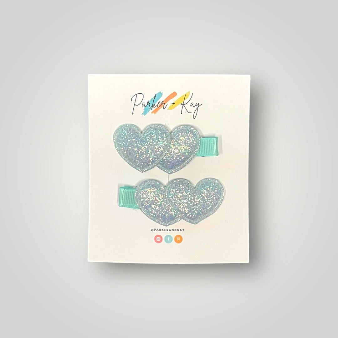 Sparkling Heart Hair Clips