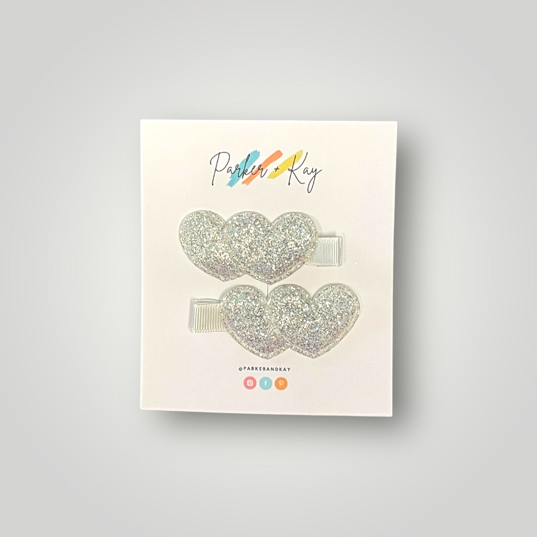 Sparkling Heart Hair Clips