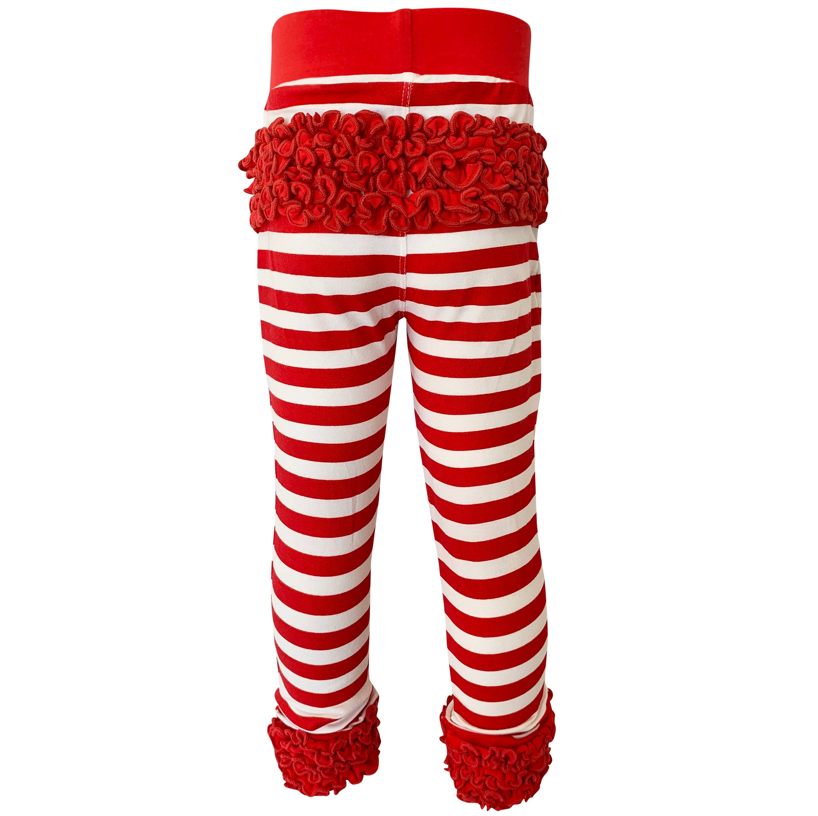 AnnLoren Baby Toddler Big Girls Boutique Red Ruffle Butt Leggings