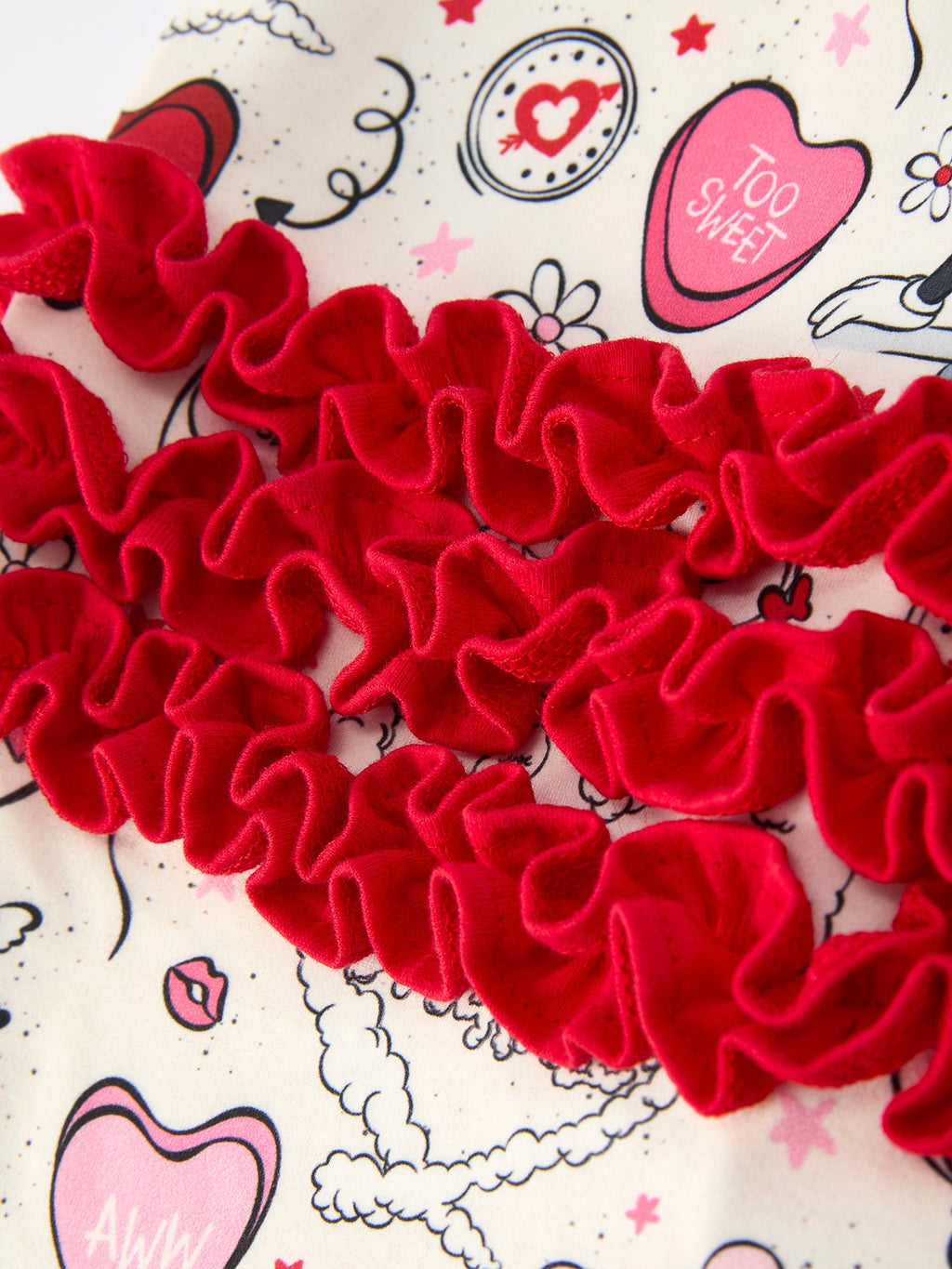 Cute Baby Girls Romper – Red & White Valentine Baby Pajamas