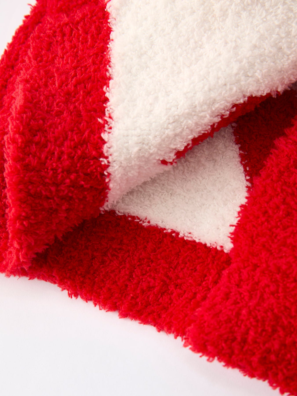 Valentine’s Day Girls Red Heart Pattern Fuzzy Knit Cardigan with Front Pockets