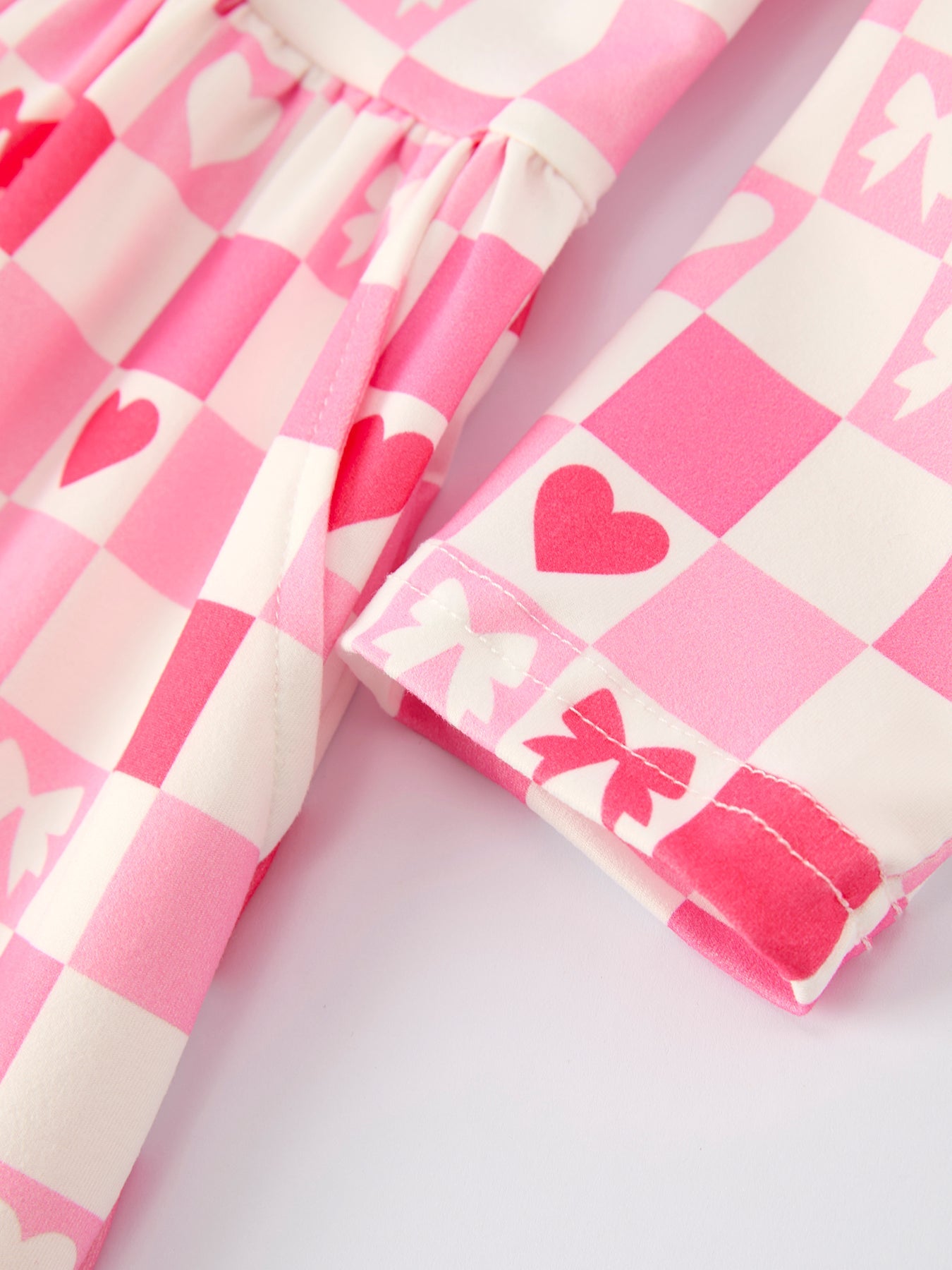 Valentine’s Girls Long Sleeve 3-Piece Dress Set with Hearts and Stripes