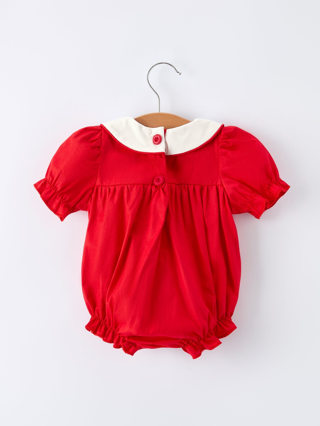 Red Ruffle Heart Embroidered Romper - Valentine Style