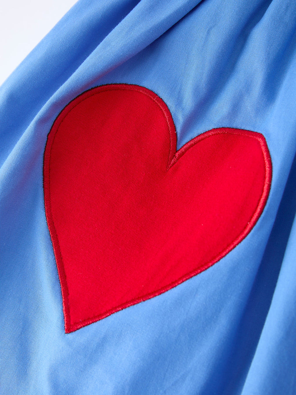 Valentine's Day Toddler Girl Heart Applique Blue Dress