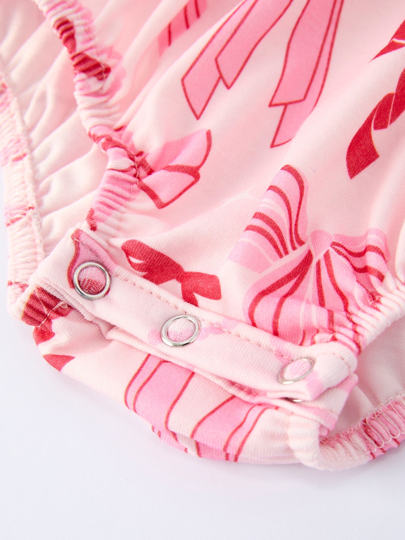 Girls' Valentine's Day Heart Bow Embroidered Baby Romper