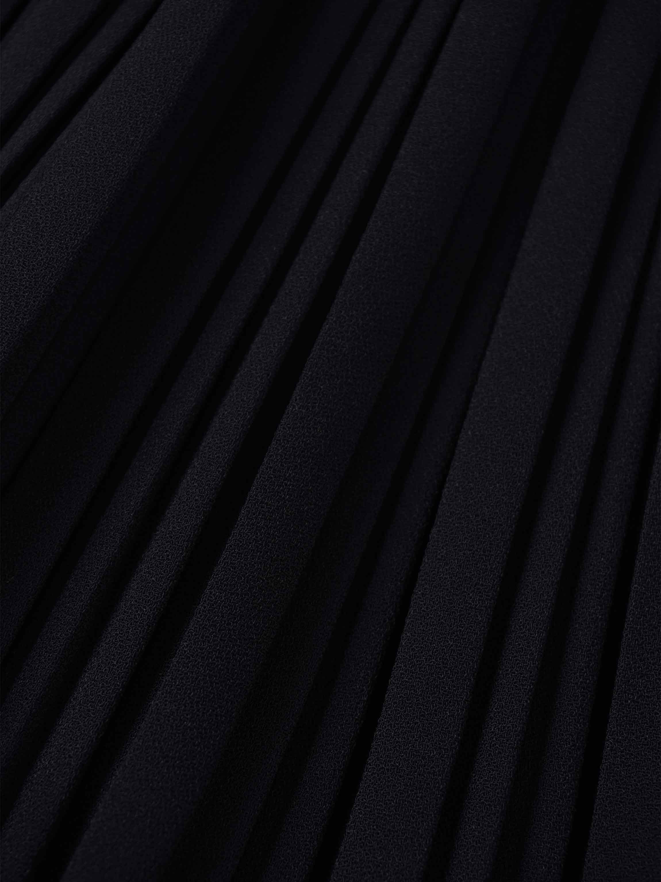 Pleated Layer Skirt 37"-Navy-3