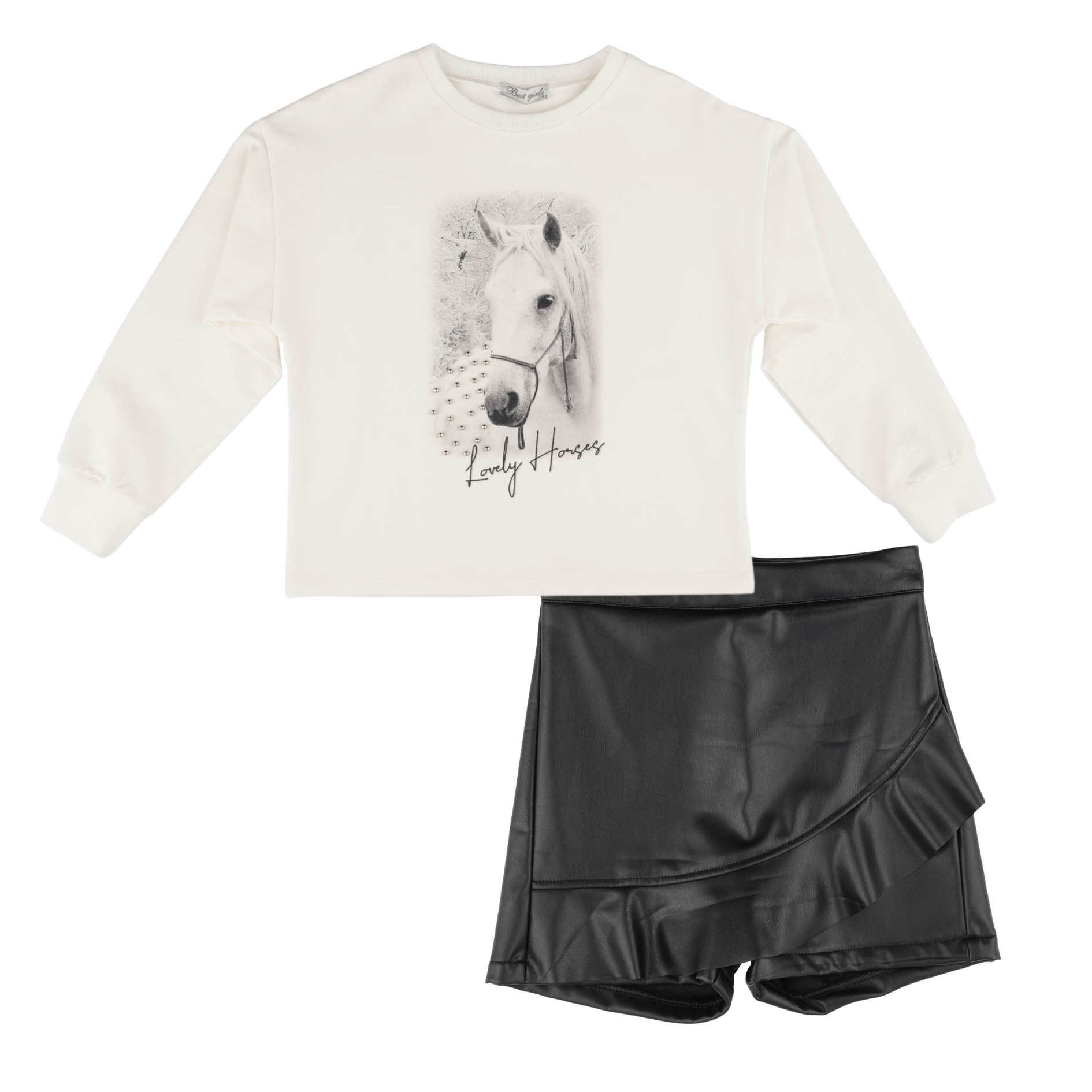 Lovely Horses Girls Casual Set-2