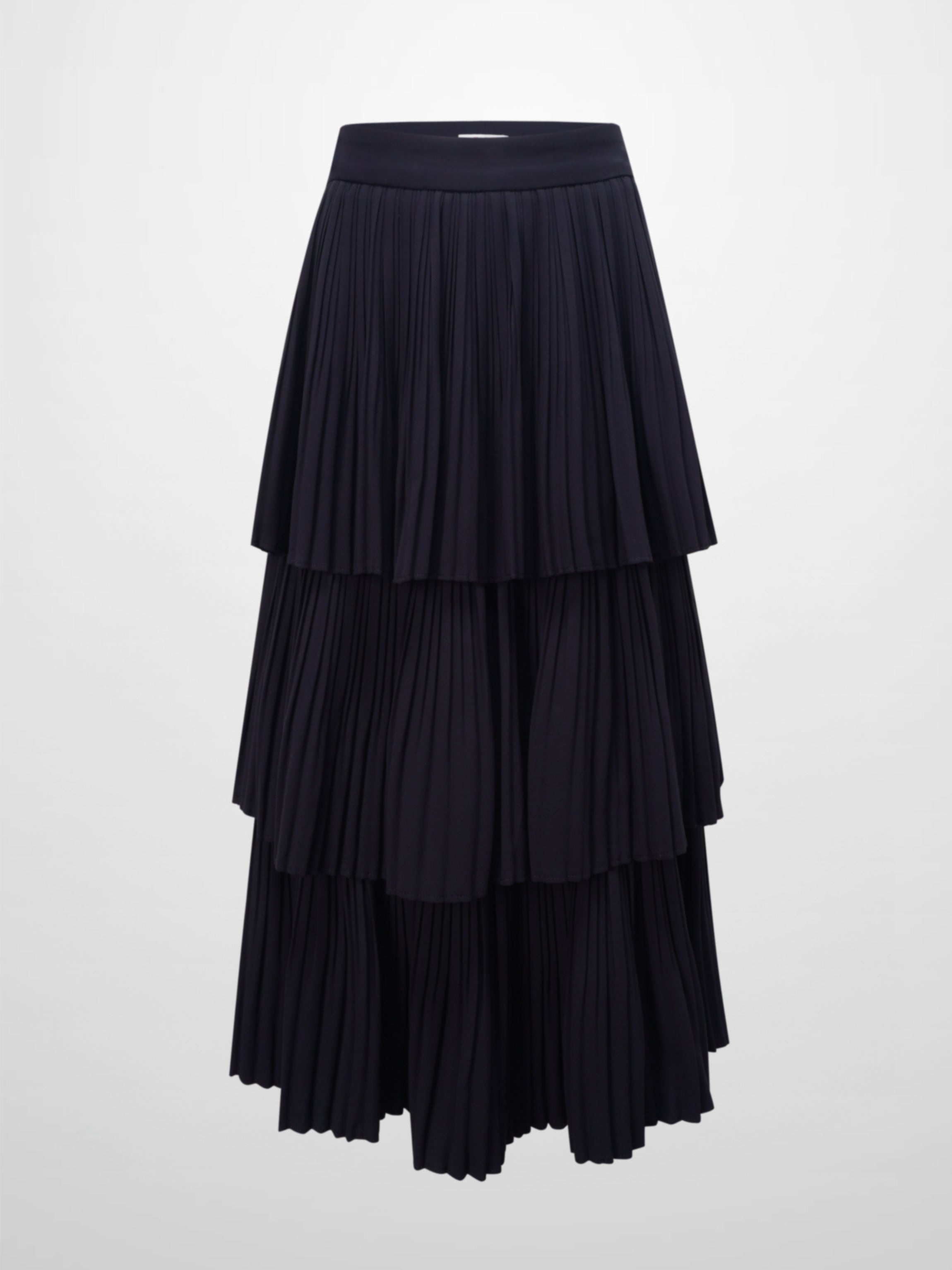Pleated Layer Skirt 37"-Navy-0