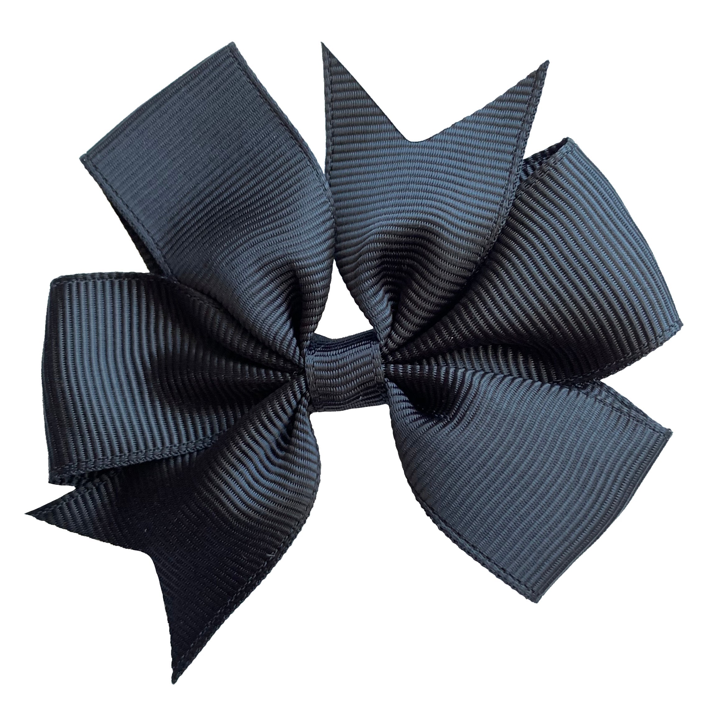 Set of 3- Baby Pink, Hot Pink, Black 3" Ribbon Bow Clips-4