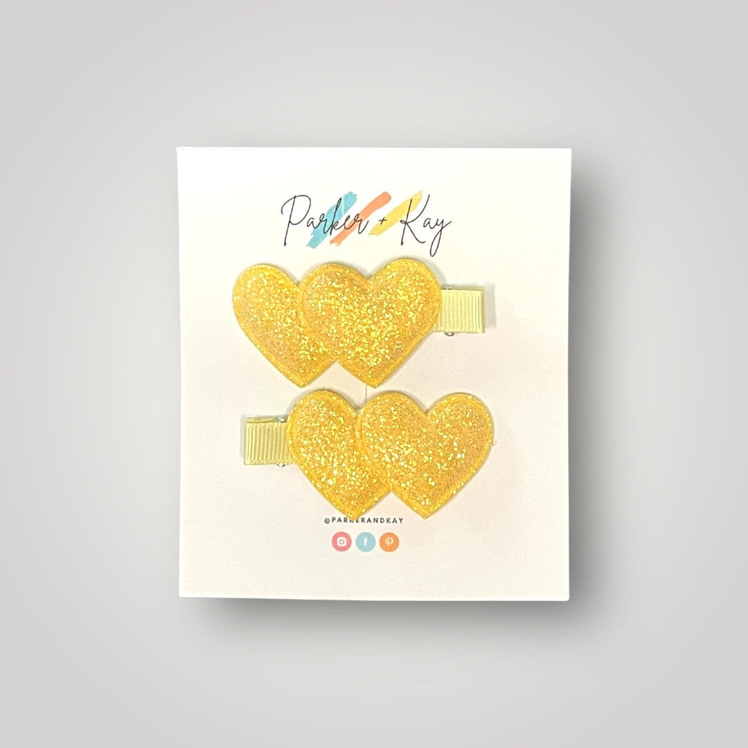Sparkling Heart Hair Clips