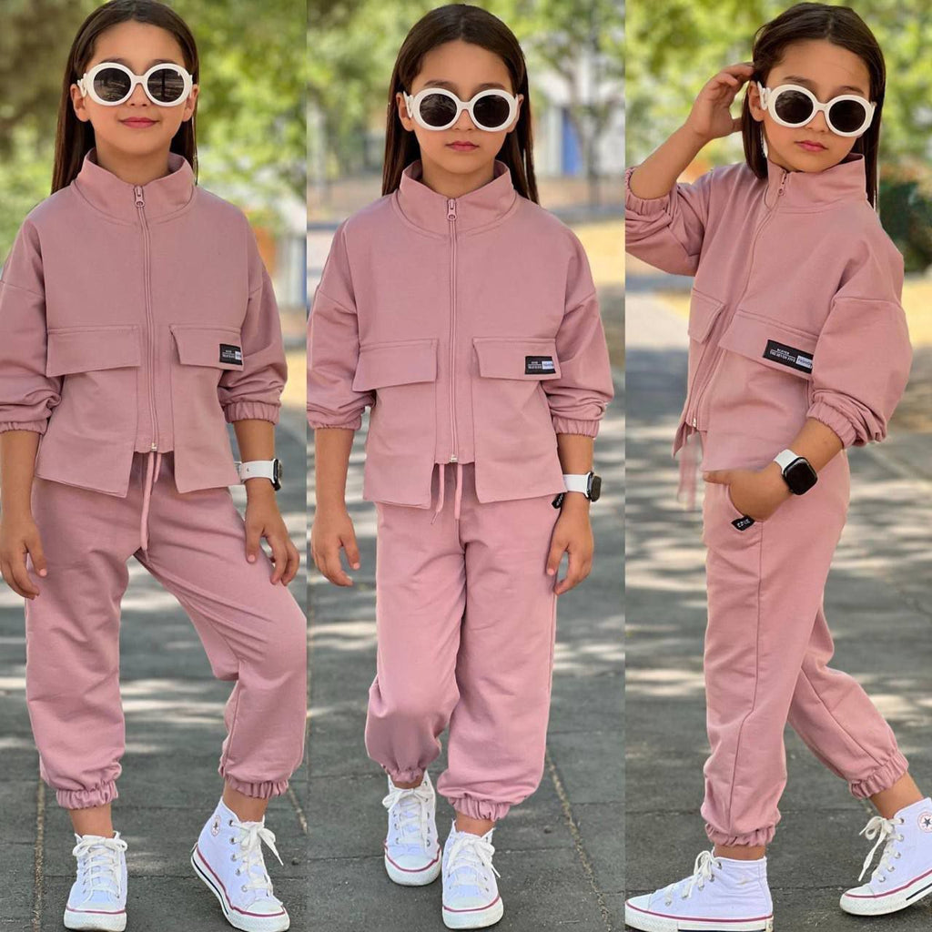 Fancy Pockets Girls Casual Set-0