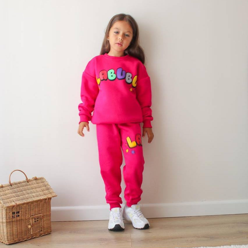 Vibrant La-Bu-Bu Girls Joggers Set-1