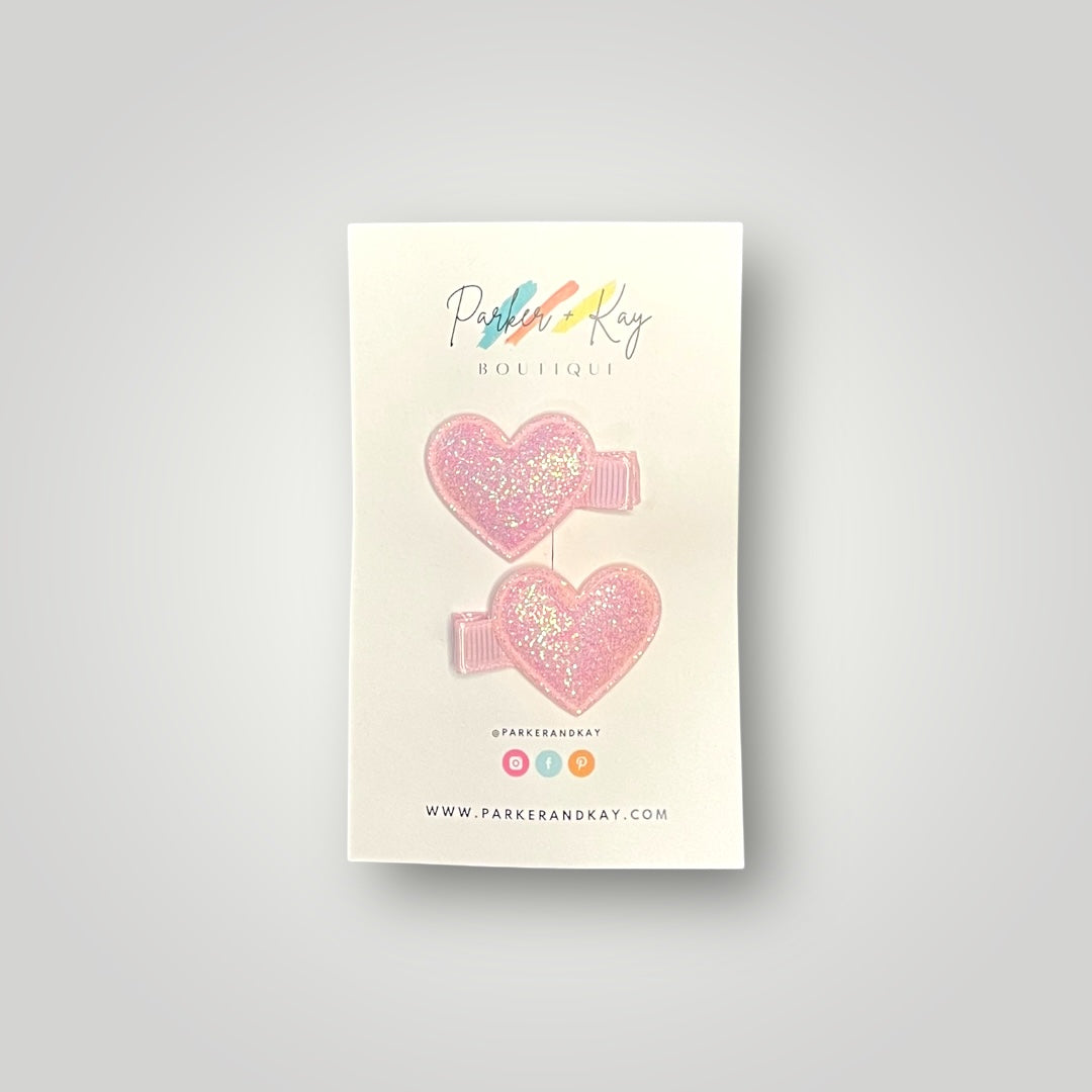 Sparkling Heart Hair Clips