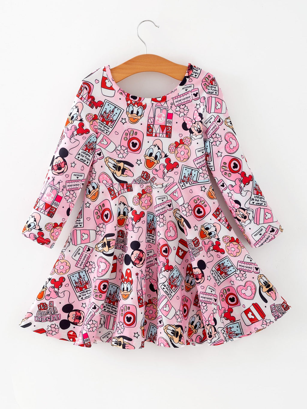 Valentine's Day Character Camera Print Girls' Dress
