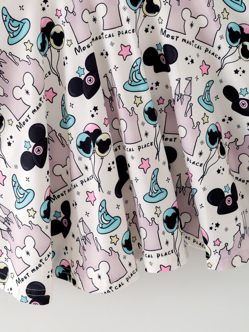 Valentine's Day Girls Castle Character Print Long Sleeve Dress