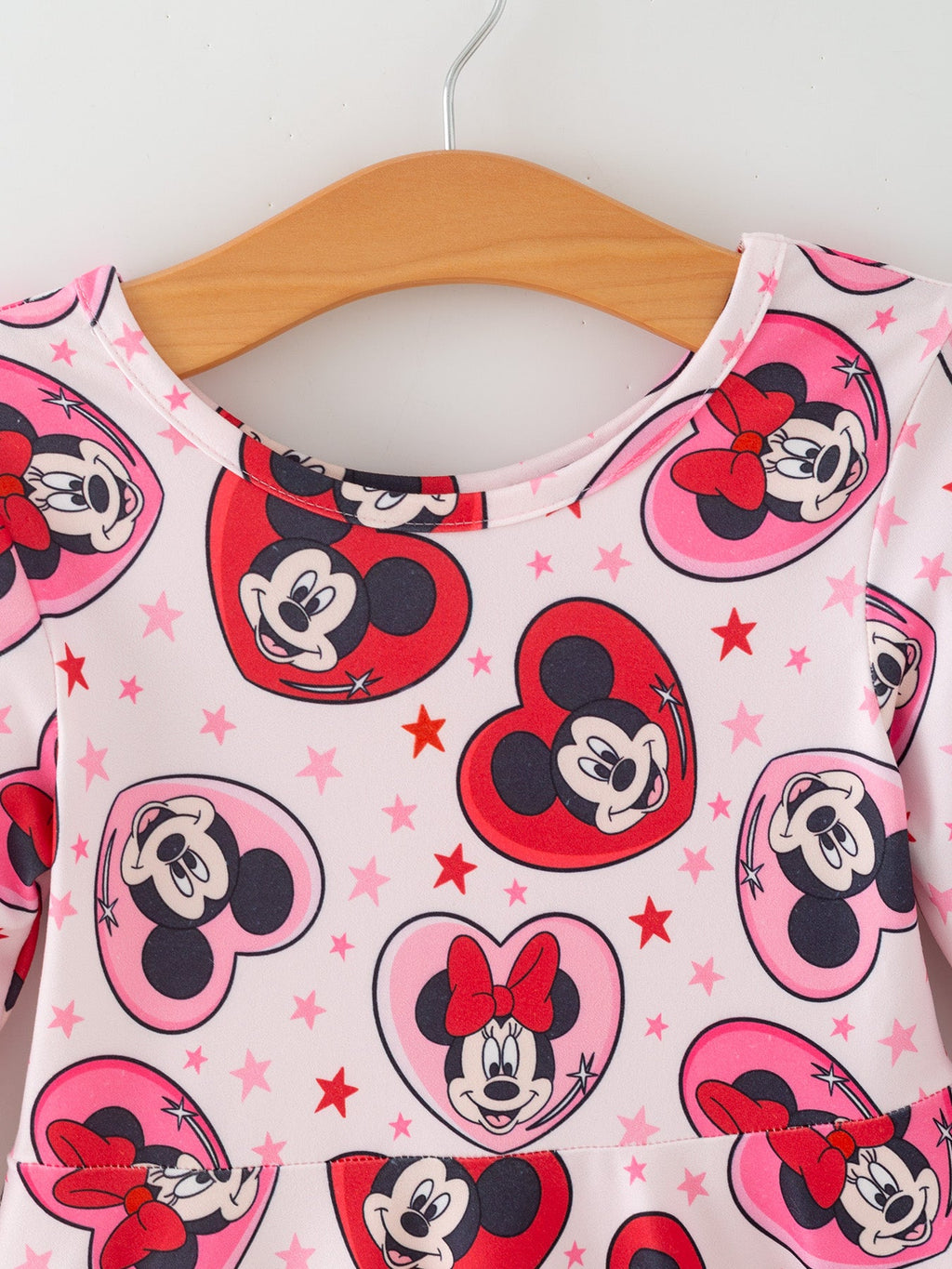 Valentine's Day Girls Long Sleeve Dress – Pink Character Heart Outfit