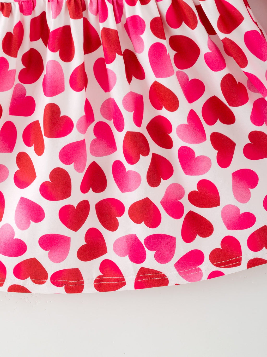 Toddler Girls Valentine Party Dress – Red Pink Ruffle Sleeve Dress