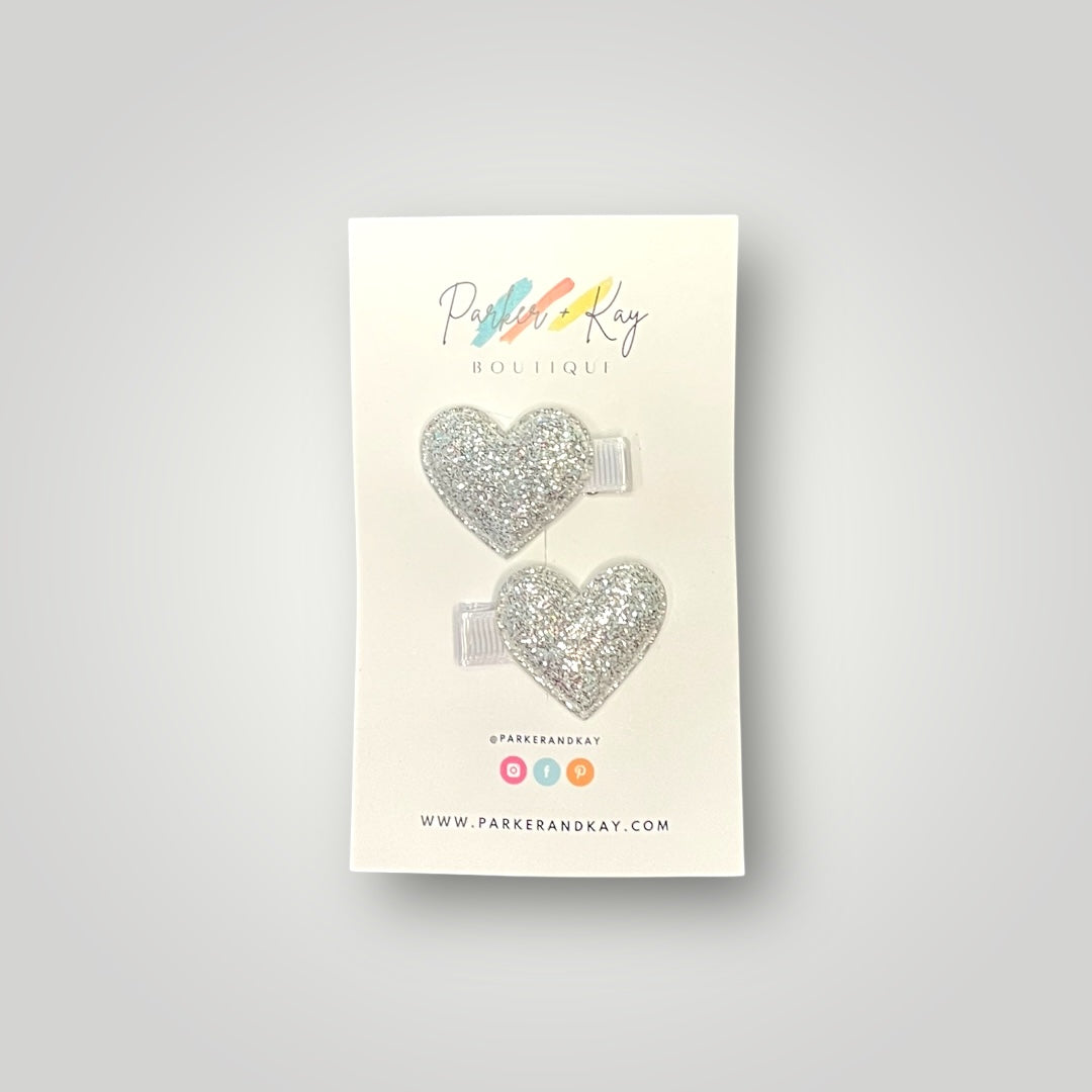 Sparkling Heart Hair Clips