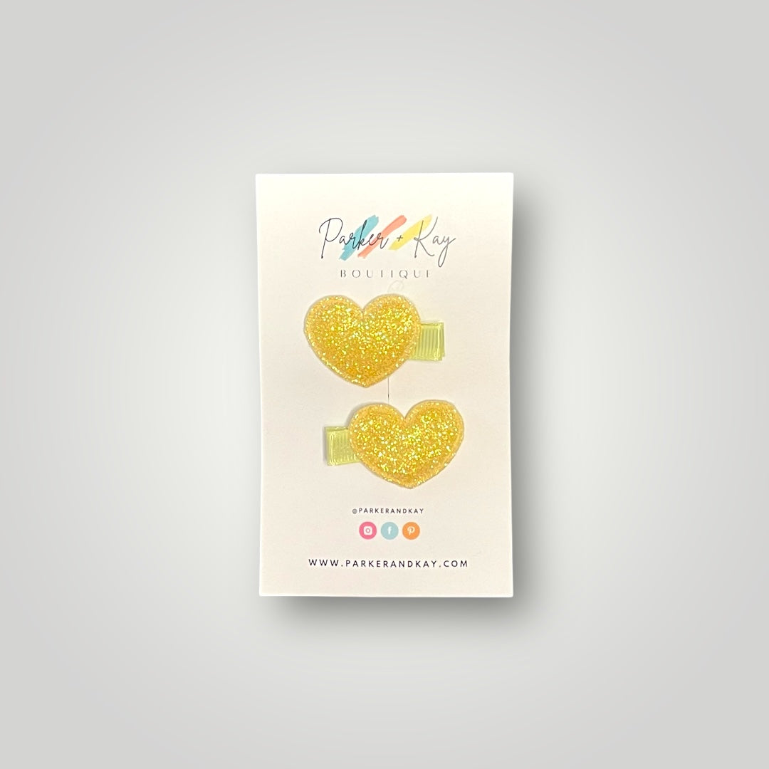 Sparkling Heart Hair Clips