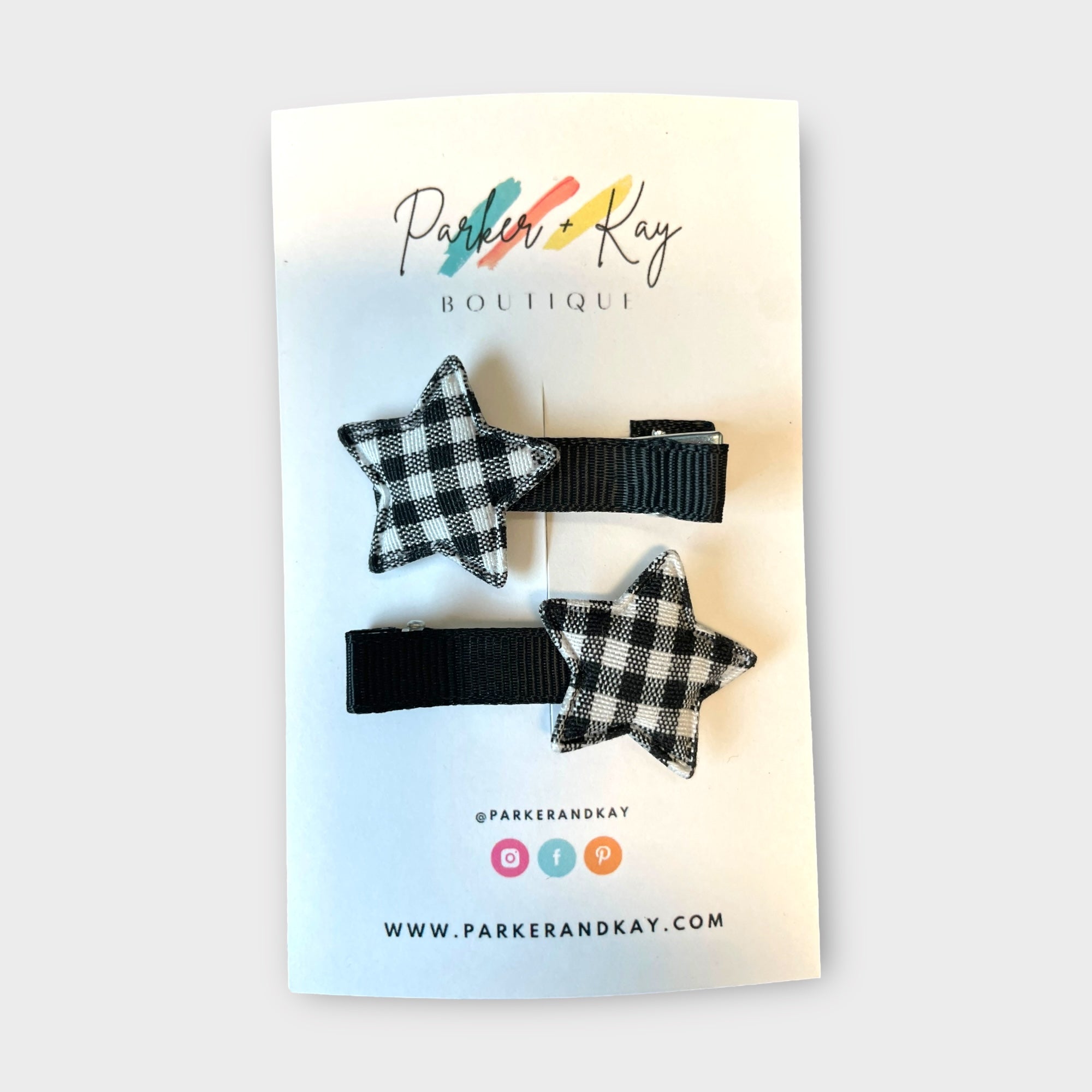 Buffalo Check Stars Hair Clips