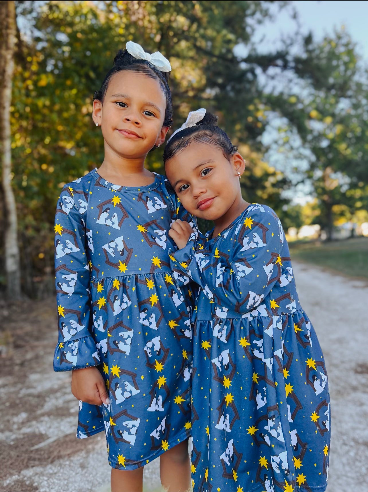 Nativity bell sleeve dress