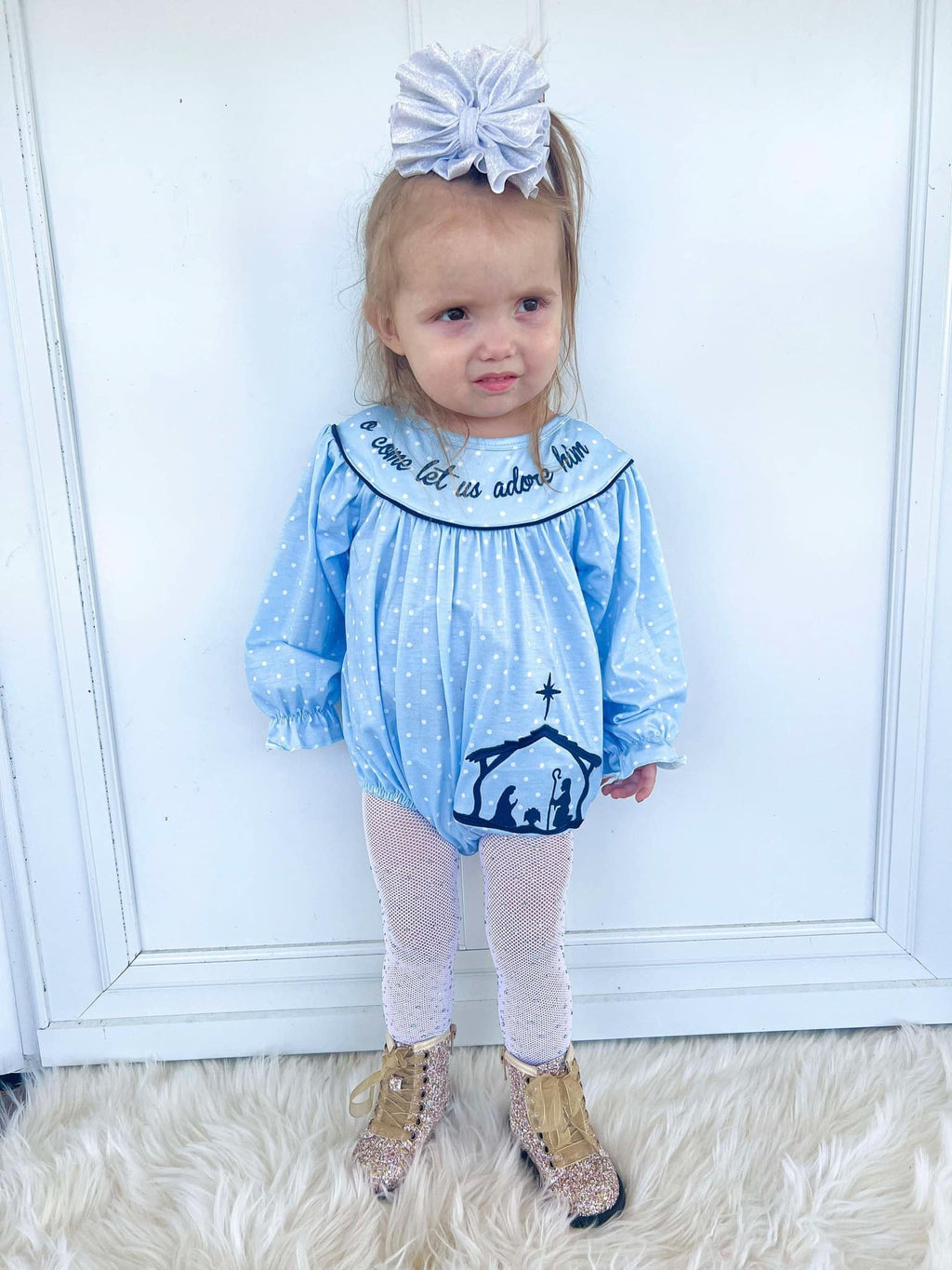 Adore him embroidery Romper