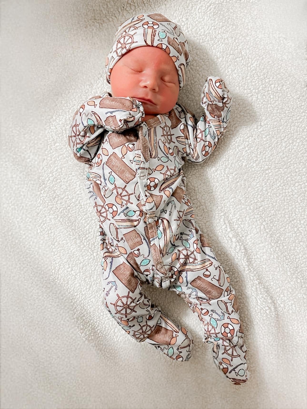 NEWBORN gone fishing sleeper Set