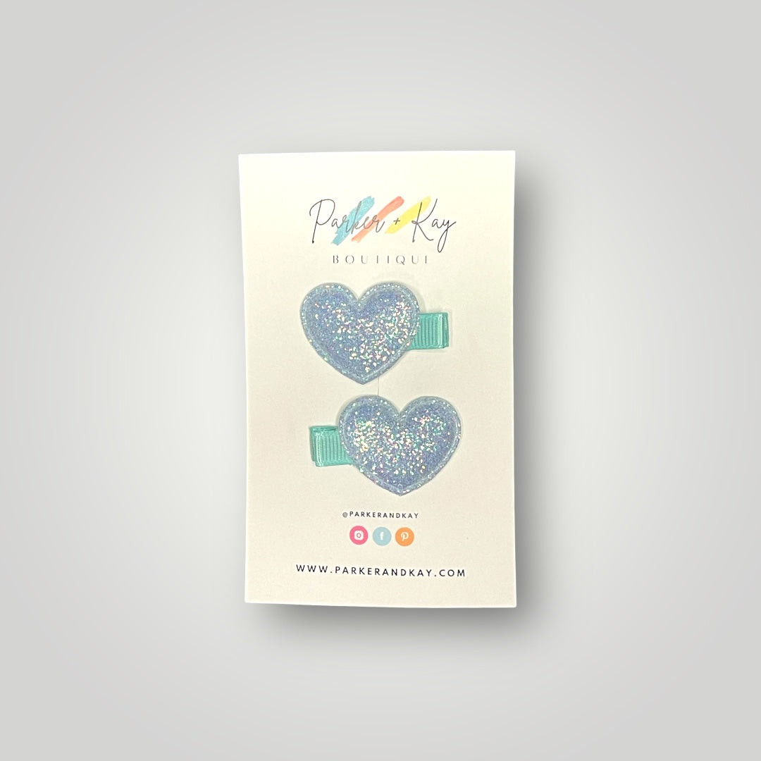 Sparkling Heart Hair Clips