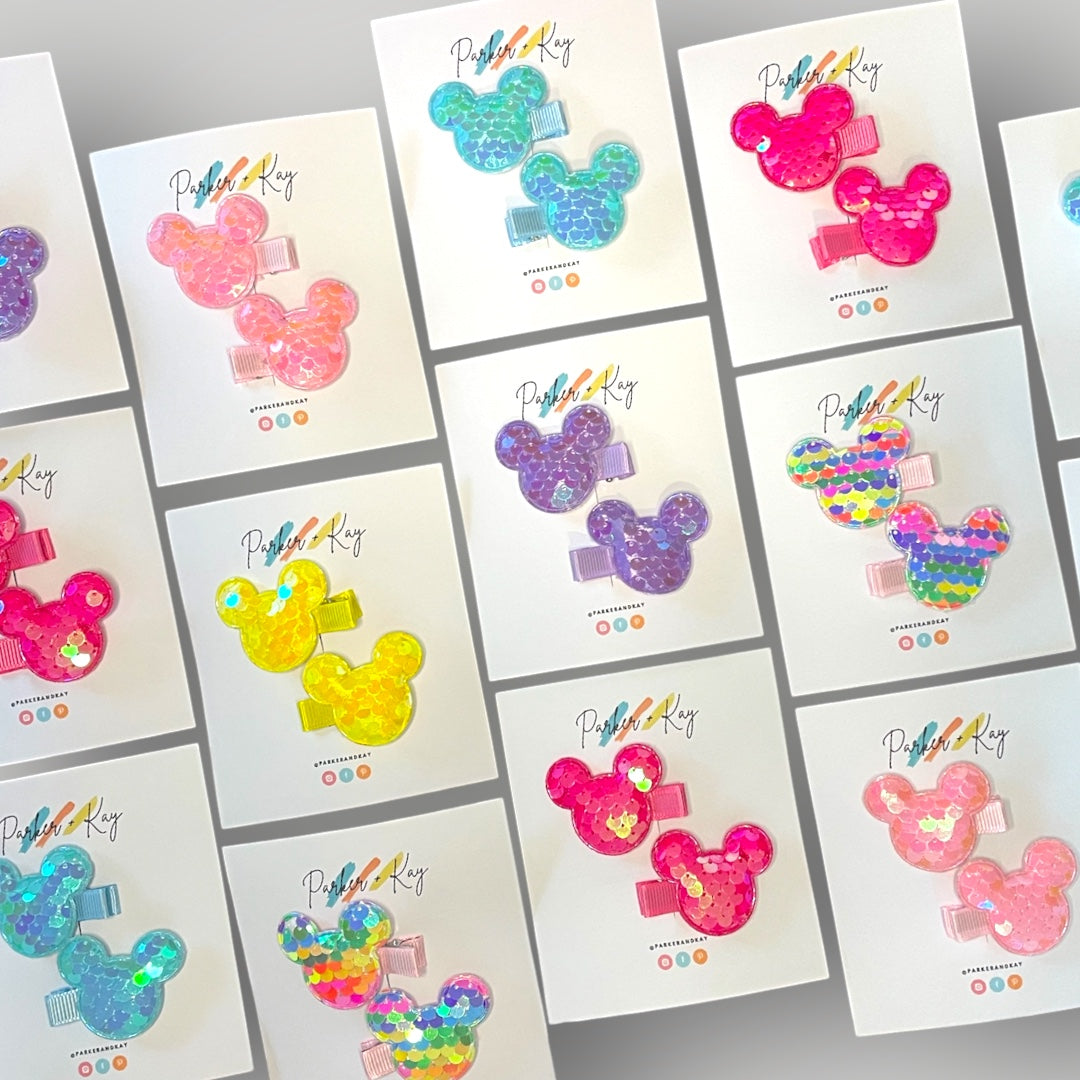 Sequin Mouse Hair Clips