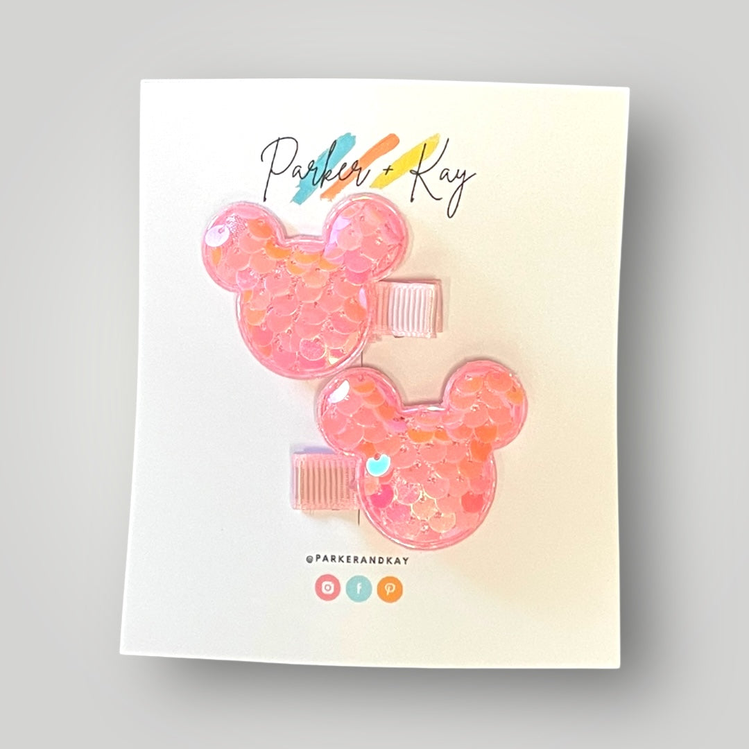 Sequin Mouse Hair Clips