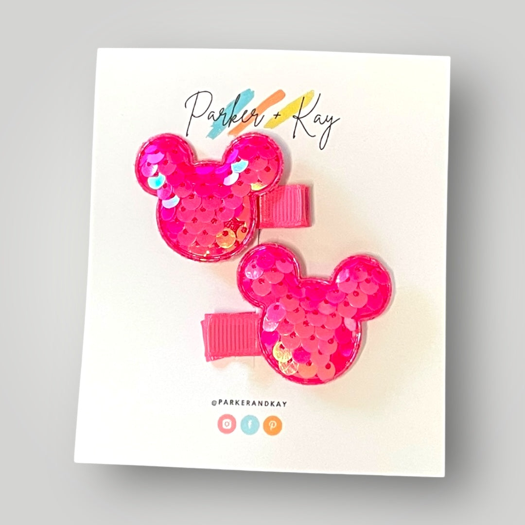 Sequin Mouse Hair Clips