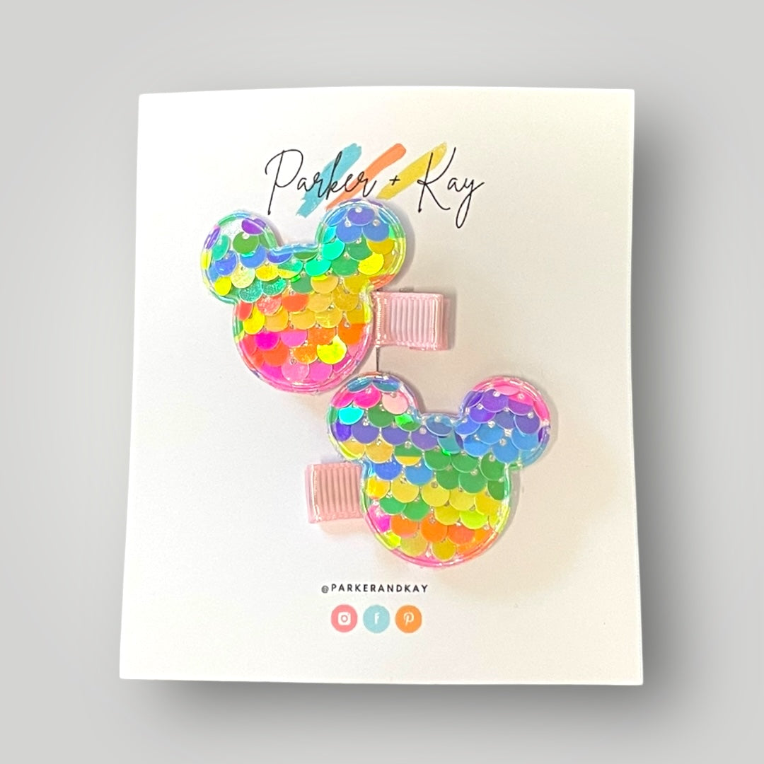 Sequin Mouse Hair Clips