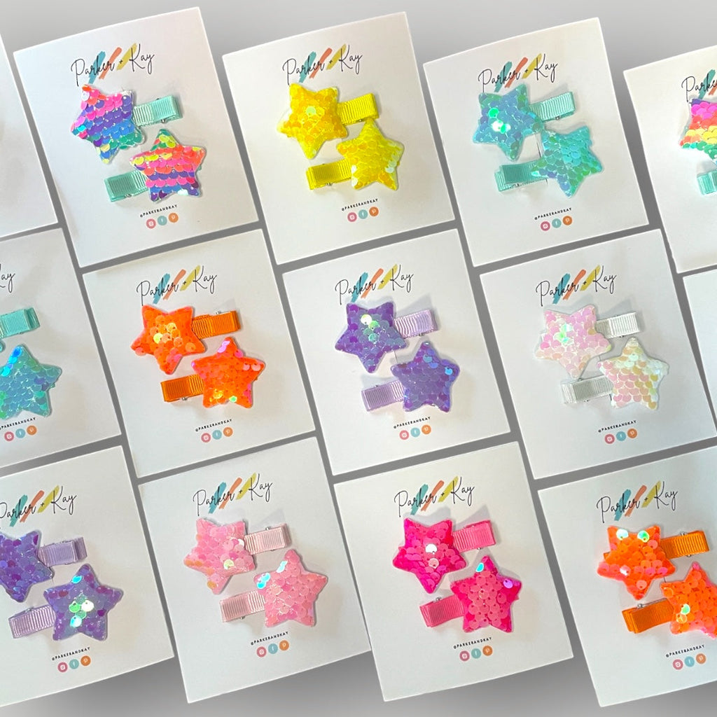 Sequin Star Hair Clips