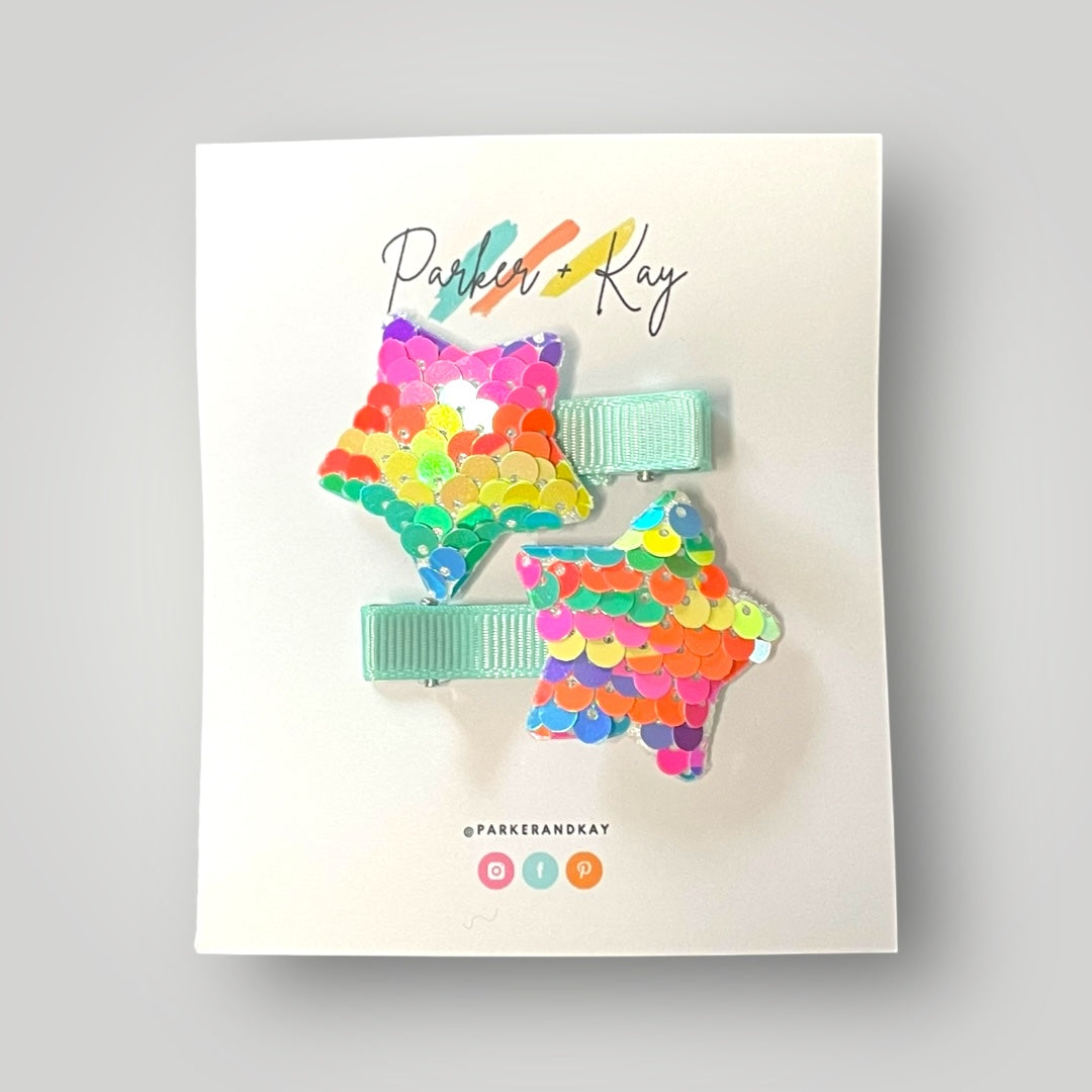 Sequin Star Hair Clips