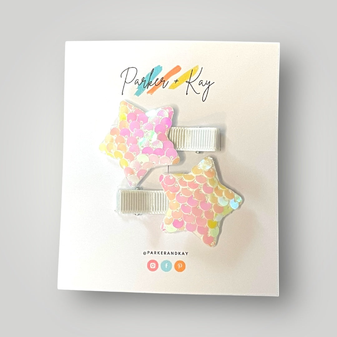 Sequin Star Hair Clips