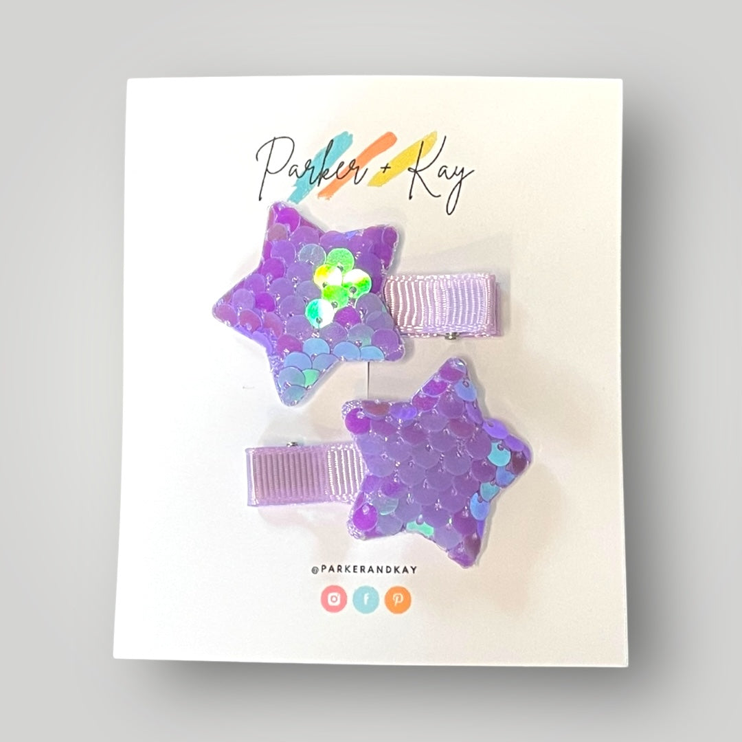 Sequin Star Hair Clips