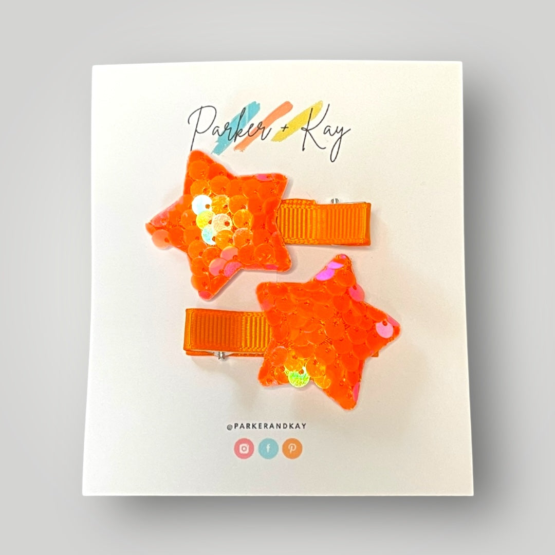 Sequin Star Hair Clips