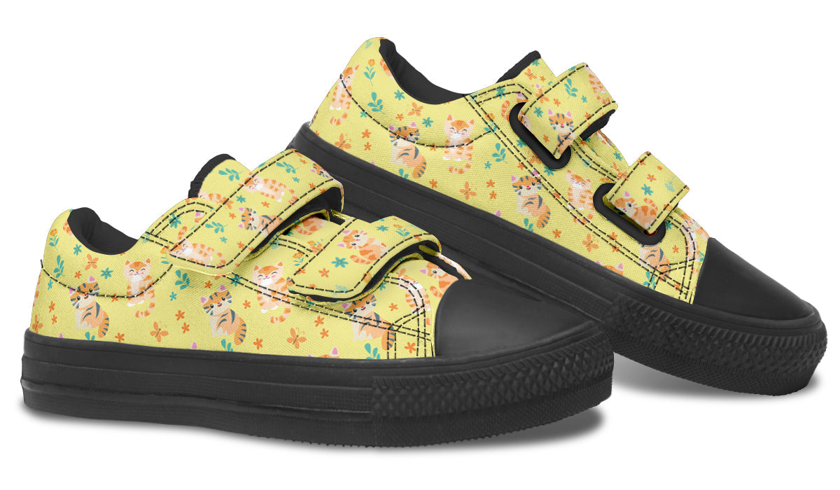 Kids Shoes Low Tops Floral Cats-2