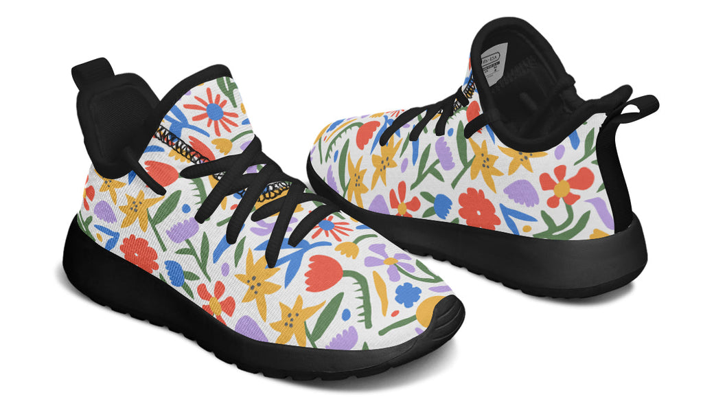 Kids Shoes Sneakers Abstract Flowers-4