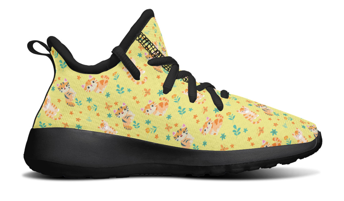 Kids Shoes Sneakers Floral Cats-4