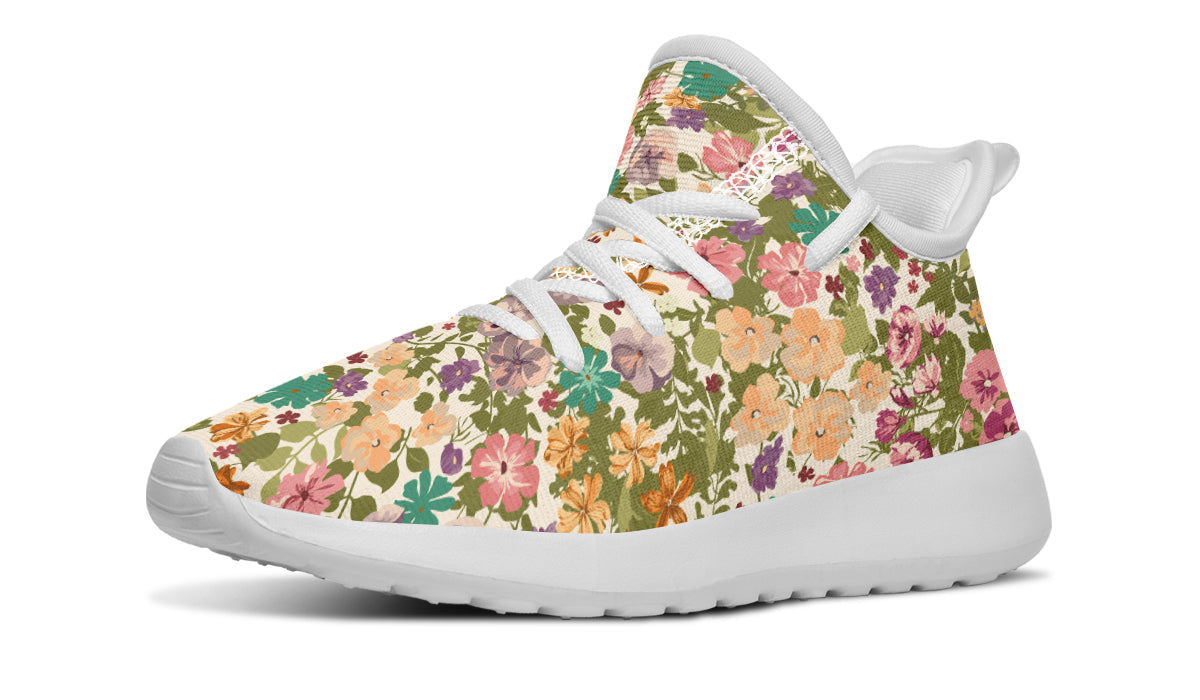 Kids Shoes Sneakers Mixed Flowers Pattern-1